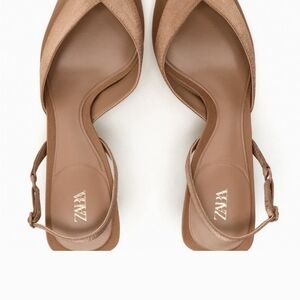 Zara Elegant Tan Slingback Heels